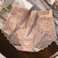 Sexy Panties Women's Lace High Waist Lengthened Crotch 7A Antibacterial Boxer Seamless