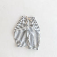 Children's Striped Lace-up Casual Pants