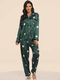Women's Print Pajama Set Long Sleeve Tops And Pants Loungewear Sleepwear