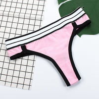 Pure Cotton Thong Ladies Sexy Striped Sports Pants Yoga Fitness T Pants