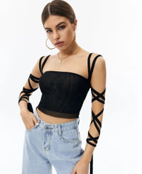 Solid Color Sleeveless Knotted Short Navel Women's Top