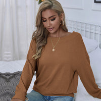Women's Loose Casual Sexy Backless Long Sleeve Pullover