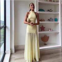 Flowing Resort-style Patchwork Maxi Dress, Fairy-like Gown