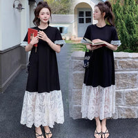 Fashionable Elegant Slimming Patchwork Lace Maternity Dress