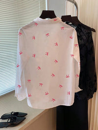Bow-Print Casual Shirt For Women SpringSummer