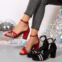 Ankle-strap Buckle Sandals Women's Summer New Open Toe Fashion High Heel