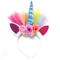 Princess Rainbow Mesh Unicorn Flower Girl Dress