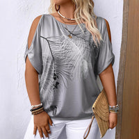 Women's Loose Round-neck Off-shoulder Top