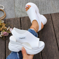 Summer Fishmouth Chunky Wedge Sandals Women's Casual Breathable Footwear Daily Shoes