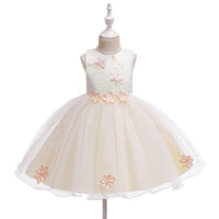 Children's Dress Floral Princess Dress One Year Old Celebration Dress Girls Dress Mesh Flower Children's Dress