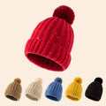 Fleece-lined Warm Fur Ball Adult Knitted Hat Autumn And Winter Women's Wool Single Ball Hat
