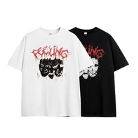INF Men's Clothing Emotional Face Gothic Print T-shirt