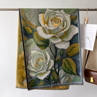 Autumn And Winter New Cashmere-like Thickened Oil Painting Jacquard Scarf