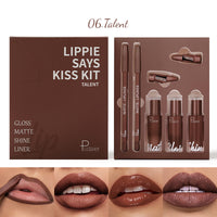 Lip Glaze Lip Matte Dewy And Shimmering Lipstick Gift Set 5-Piece