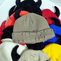 Knitted Wool Hat With Hole-decorated Gourd-shaped Devil-ear Pins