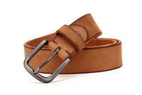 Men's leather pin buckle belt