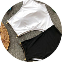 One shoulder split swimsuit swimsuit bikini