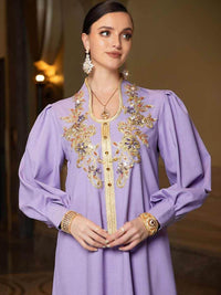Dubai Robe Refined Handmade Lace Applique Dress