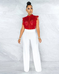 Fashionable Straight-leg Pants With A Back Zipper
