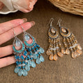 Diamond-embedded Water Drop Glass Tassel Light Luxury High-grade Earrings