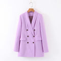 Fashion Temperament Wind Double Breasted Suit Jacket Women