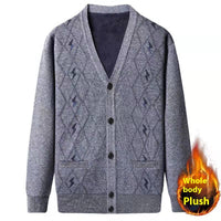 Middle-aged And Elderly Men's Sweater Cardigan Autumn And Winter Dad Wear