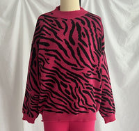 Commuter Knitted Two-piece Zebra Pattern Contrast Color