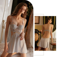 Women's Home Sleeveless Sling Lace Nightdress