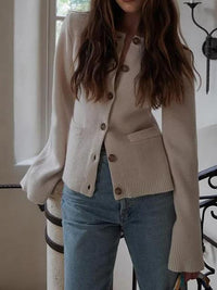 Women's Slim-fit Cropped Cardigan Sweater Coat
