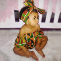 Children's headband printed jumpsuit