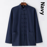 Cotton And Linen Top Chinese Style Clothing Retro Collar Buckle