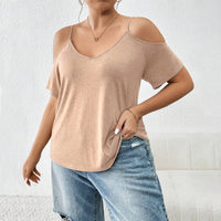 Slim-fit Off-shoulder Sexy Camisole T-shirt Top