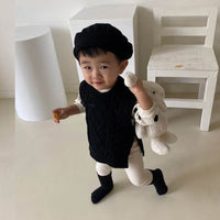 Linen Pattern Sweater Layered Oversized Loose Knit Vest