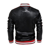 Men's pu coat British motorcycle leather jacket