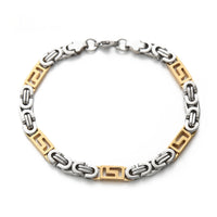 Mens Handmade Single-Link Stainless Steel Titanium Steel Bracelet