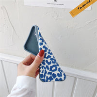 Compatible with Apple , Blue leopard case