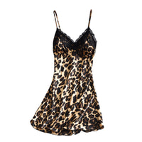 Leopard V-neck Nightdress With Padded Chest
