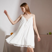 Lace sling cotton short nightdress home service