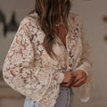 European And American Fashion Embroidered Lace Flower Shirt