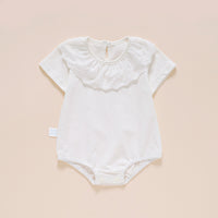 Girls' Baby Lace-Collar Bag Fart Romper Baby Cotton Short-Sleeved One-Piece Romper