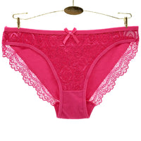 Women's solid color cotton lace panties