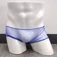 Men's Underwear Mesh Transparent Boxers Low Waist Breathable Thin Boxer Shorts