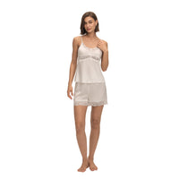Womens Two-Piece Suspender Shorts Pajama Set Summer Loungewear Set