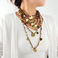 Round Handwoven Summer Beach-Style Necklace