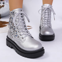 Leather Martin Boots Round Head Thick Bottom