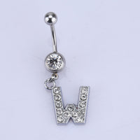 English alphabet hypoallergenic body piercing navel nail