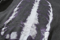 Washed-out Vintage Distressed Skull Bone Hooded Sweater