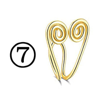 New Twisted Geometric Hollow Stainless Steel Non-hole Fake Nose