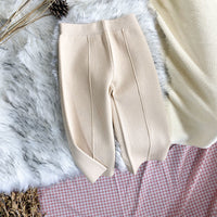 Children's Thickened Knitting Straight-leg Pants Casual Wide-leg Pants