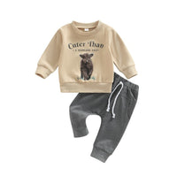 Infant And Toddler Alphabet Animal Print Long Sleeve Sweater Casual Leggings